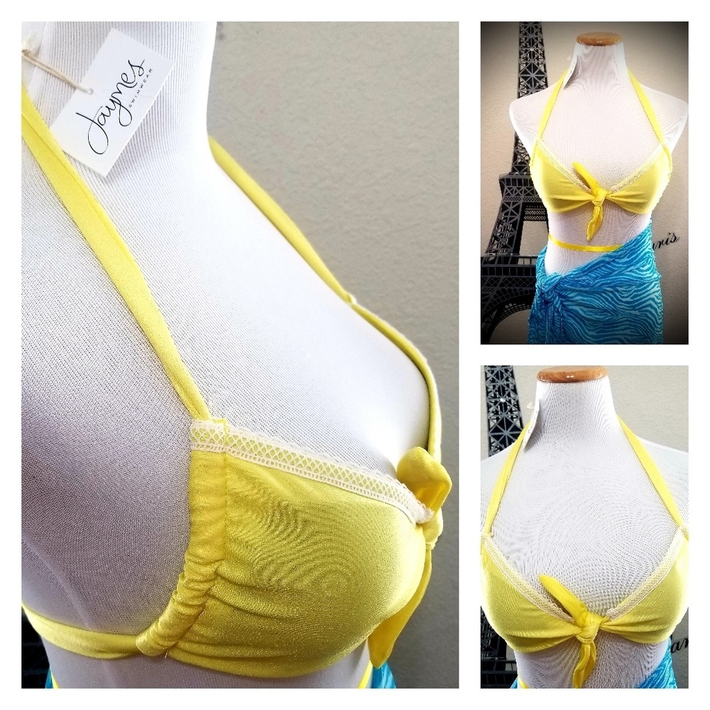 Jaymes Swimwear One of A Kind Yellow Bikini Top New